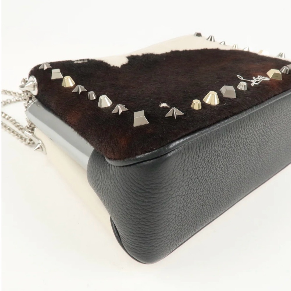 CHRISTIAN LOUBOUTIN Studded Triloubi Cowboy Western Pony Hair Chain Shoulder Bag - Picture 9 of 16
